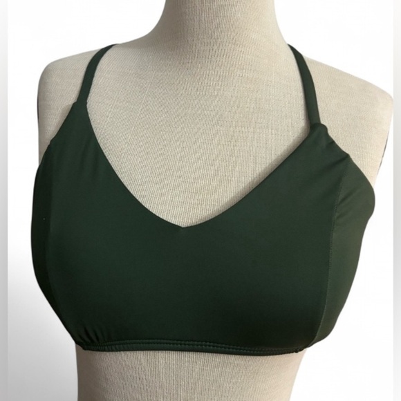 Kona Sol Elegant Green Women's Crossback Seamed Bralette Women’s M NWOT - Picture 1 of 3
